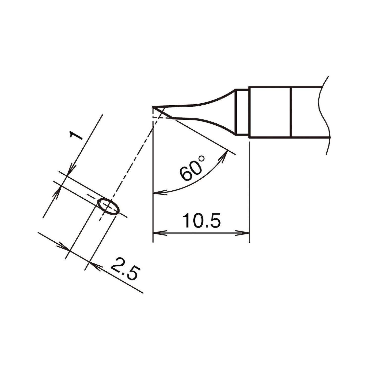 Hakko T39-C1025. Aktiv-Lötspitze Format 1025C für Lötkolben FX 9701