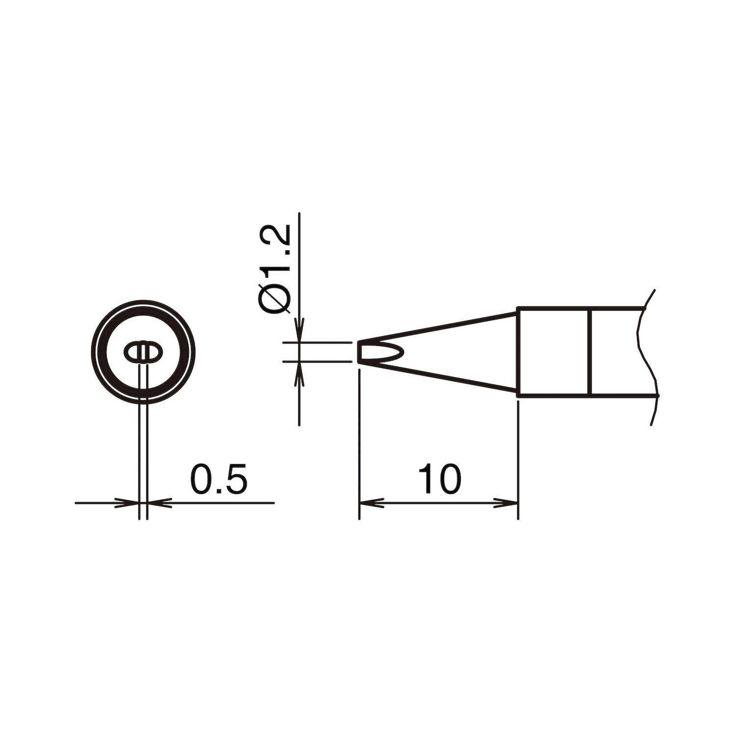 Hakko T39-D12. Aktiv-Lötspitze Format 1.2D für Lötkolben FX 9701