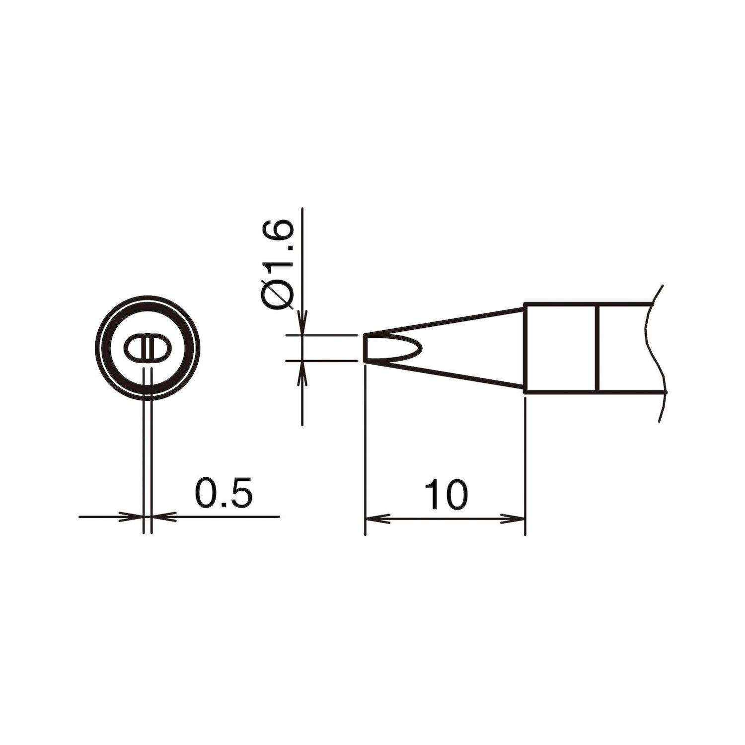 Hakko T39-D16. Aktiv-Lötspitze Format1.6D für Lötkolben FX 9701