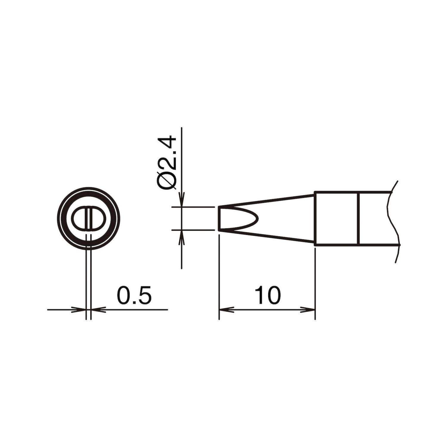 Hakko T39-D24. Aktiv-Lötspitze Format 2.4D für Lötkolben FX 9701
