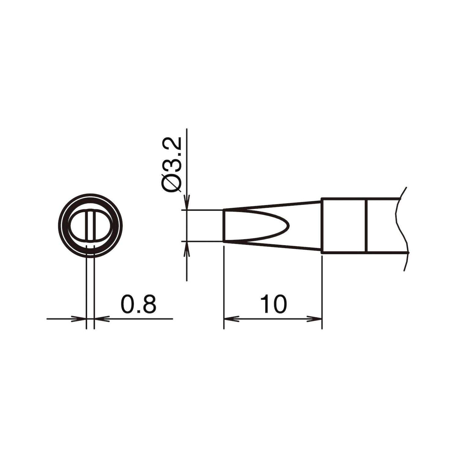 Hakko T39-D32. Aktiv-Lötspitze Format 3.2D für Lötkolben FX 9701