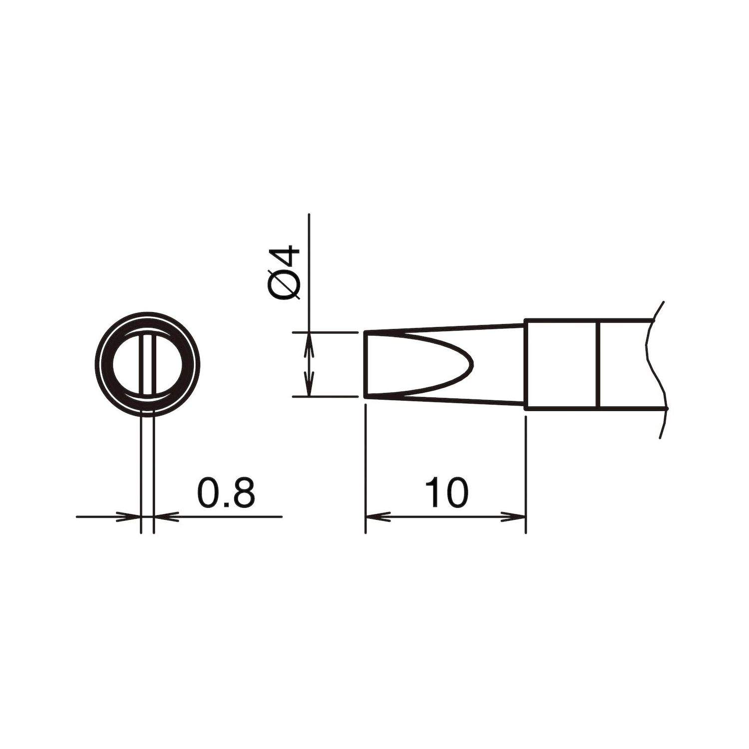 Hakko T39-D4. Aktiv-Lötspitze Format 4D für Lötkolben FX 9701
