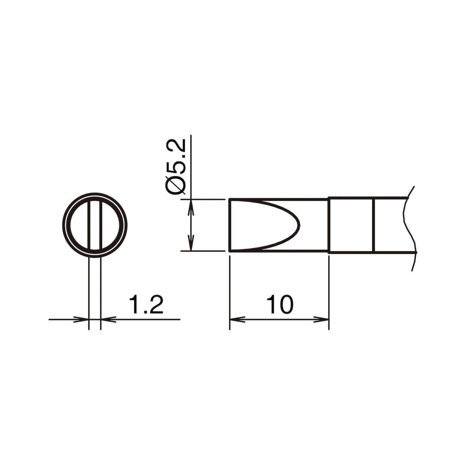 Hakko T39-D52. Aktiv-Lötspitze Format 5.2D für Lötkolben FX 9701