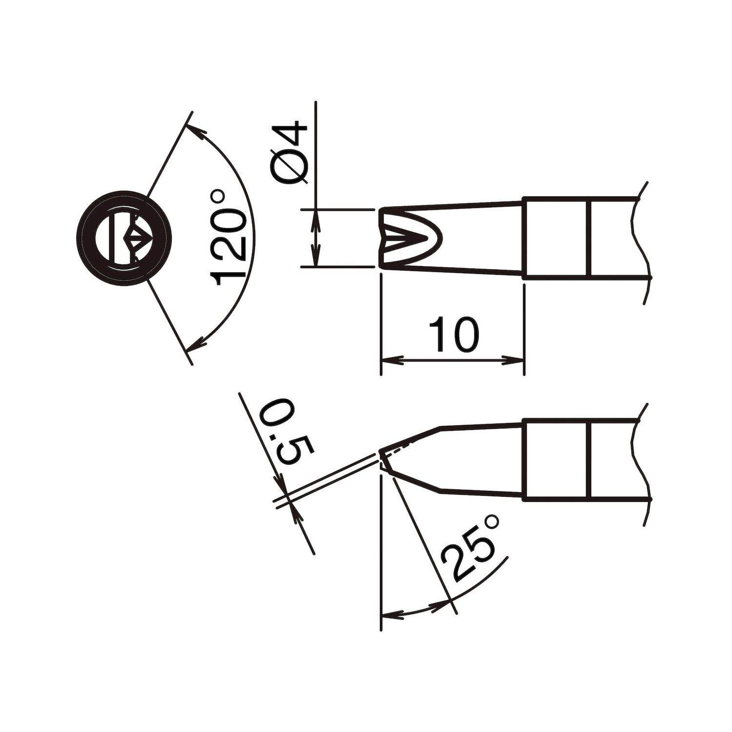 Hakko T39-DR4. Aktiv-Lötspitze Format 4DR - V-Rille für Lötkolben FX 9701
