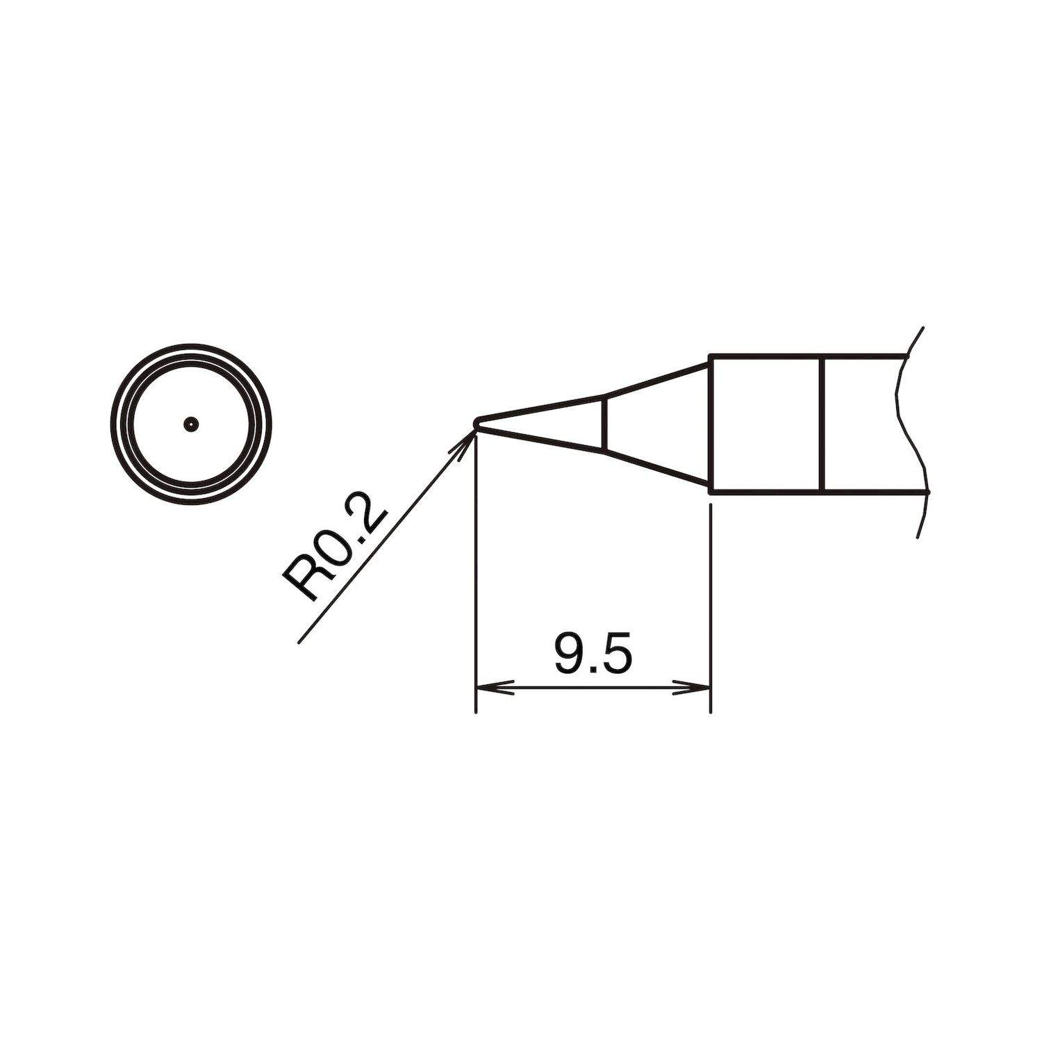 Hakko T39-I02. Aktiv-Lötspitze Format 0.2I für Lötkolben FX 9701