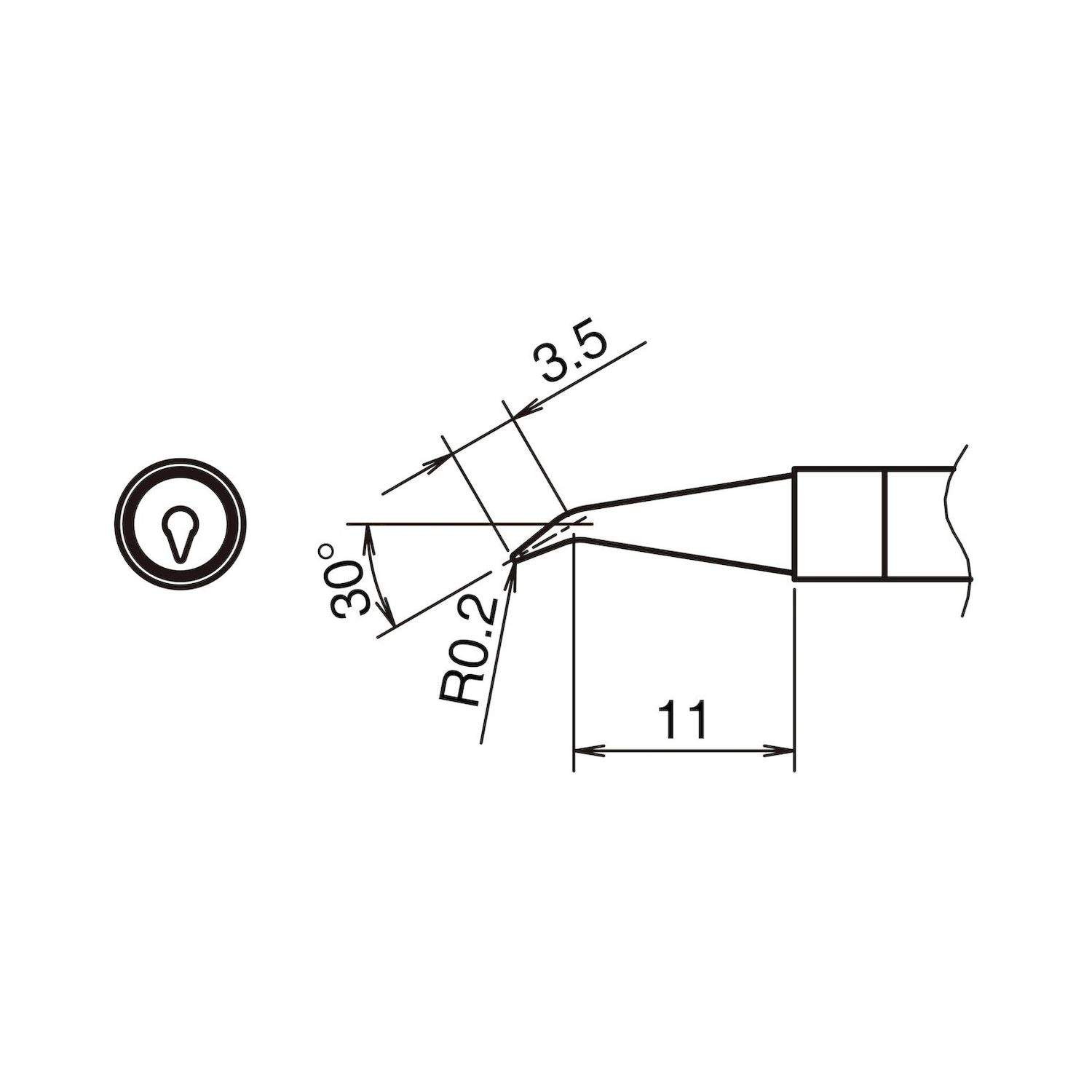 Hakko T39-J02. Aktiv-Lötspitze Format 0.2J für Lötkolben FX 9701