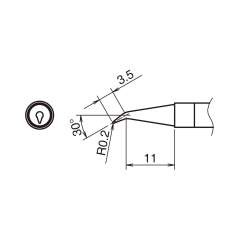 Hakko T39-JD08. Aktiv-Lötspitze Format 0.8JD für Lötkolben FX 9701
