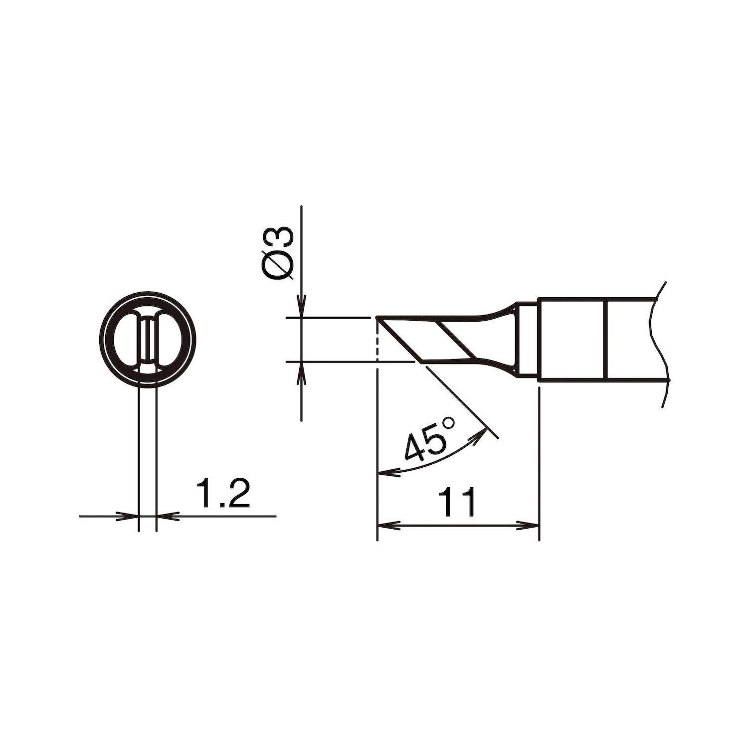 Hakko T39-KU. Aktiv-Lötspitze Format KU für Lötkolben FX 9701
