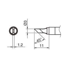 Hakko T39-KU. Aktiv-Lötspitze Format KU für Lötkolben FX 9701