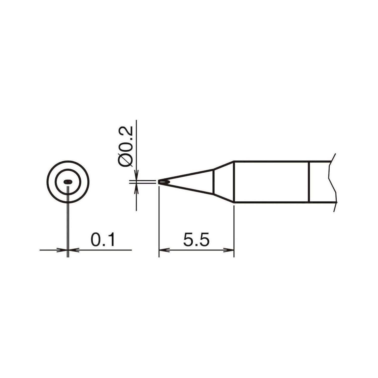 Hakko T50-D02. Aktiv-Lötspitze Format 0.2D für Lötkolben FX 9703