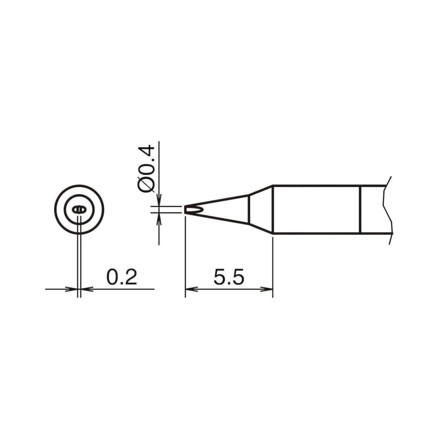 Hakko T50-D04. Aktiv-Lötspitze Format 0.4D für Lötkolben FX 9703