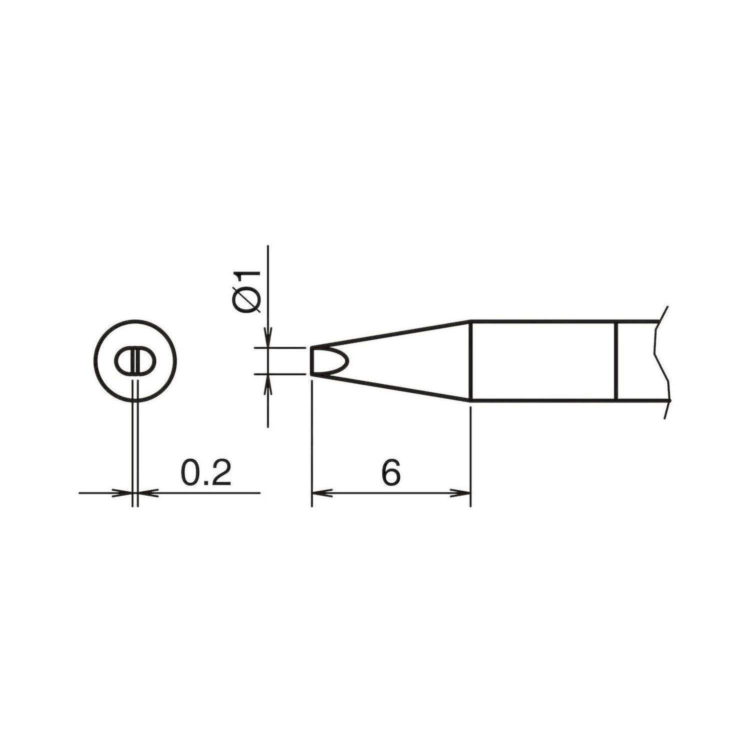 Hakko T50-D1. Aktiv-Lötspitze Format 1D für Lötkolben FX 9703