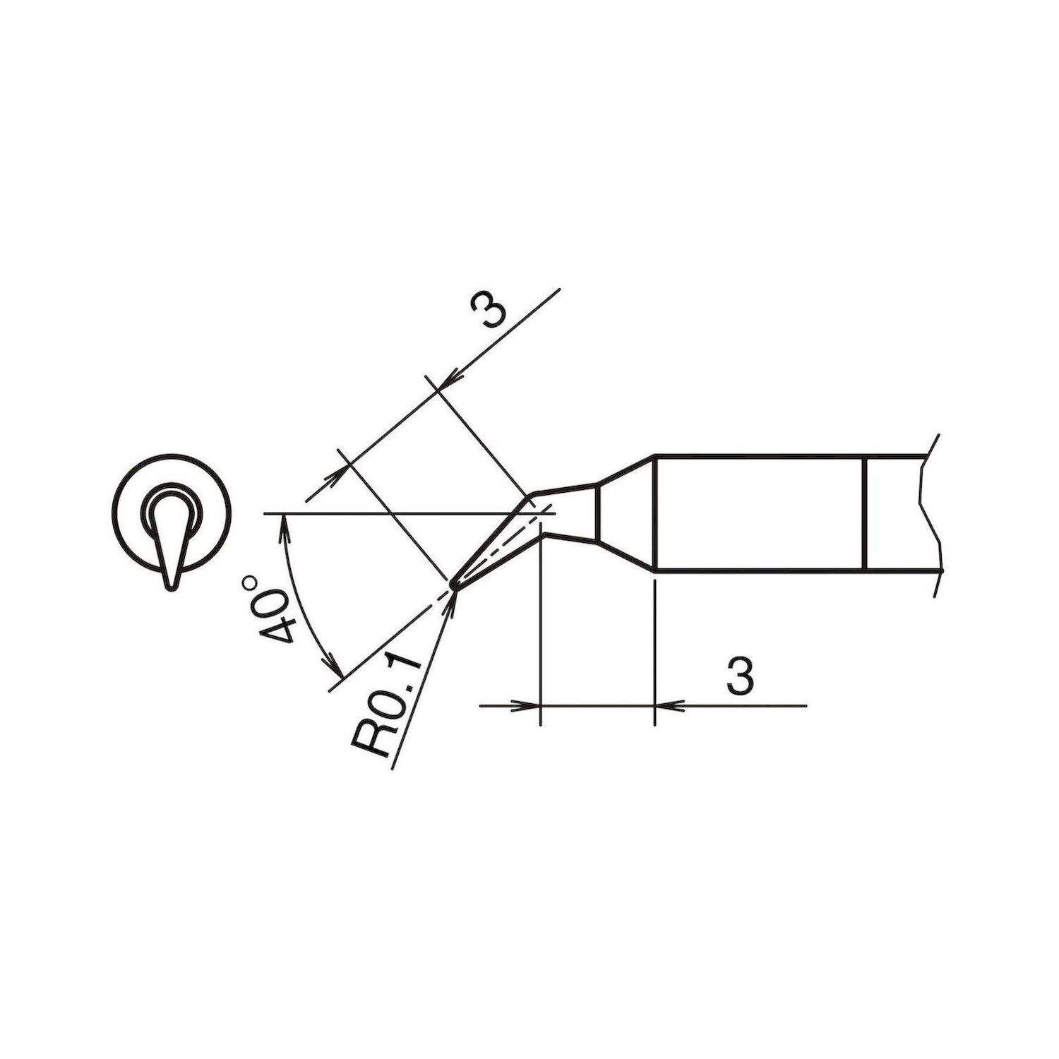 Hakko T50-J01. Aktiv-Lötspitze Format 0.1J für Lötkolben FX 9703