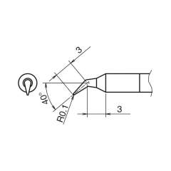 Hakko T50-J01. Aktiv-Lötspitze Format 0.1J für Lötkolben FX 9703