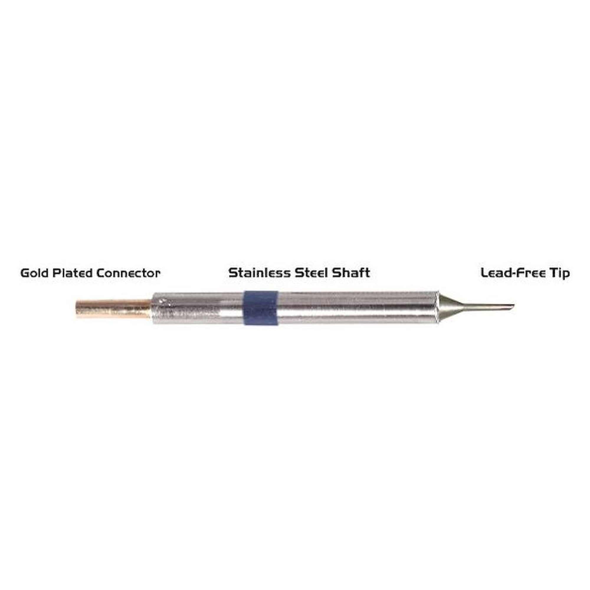 Thermaltronics K60BVF010. Soldering tip bevelled 60° 1,00mm (0,04"), only bevelled surface tinned