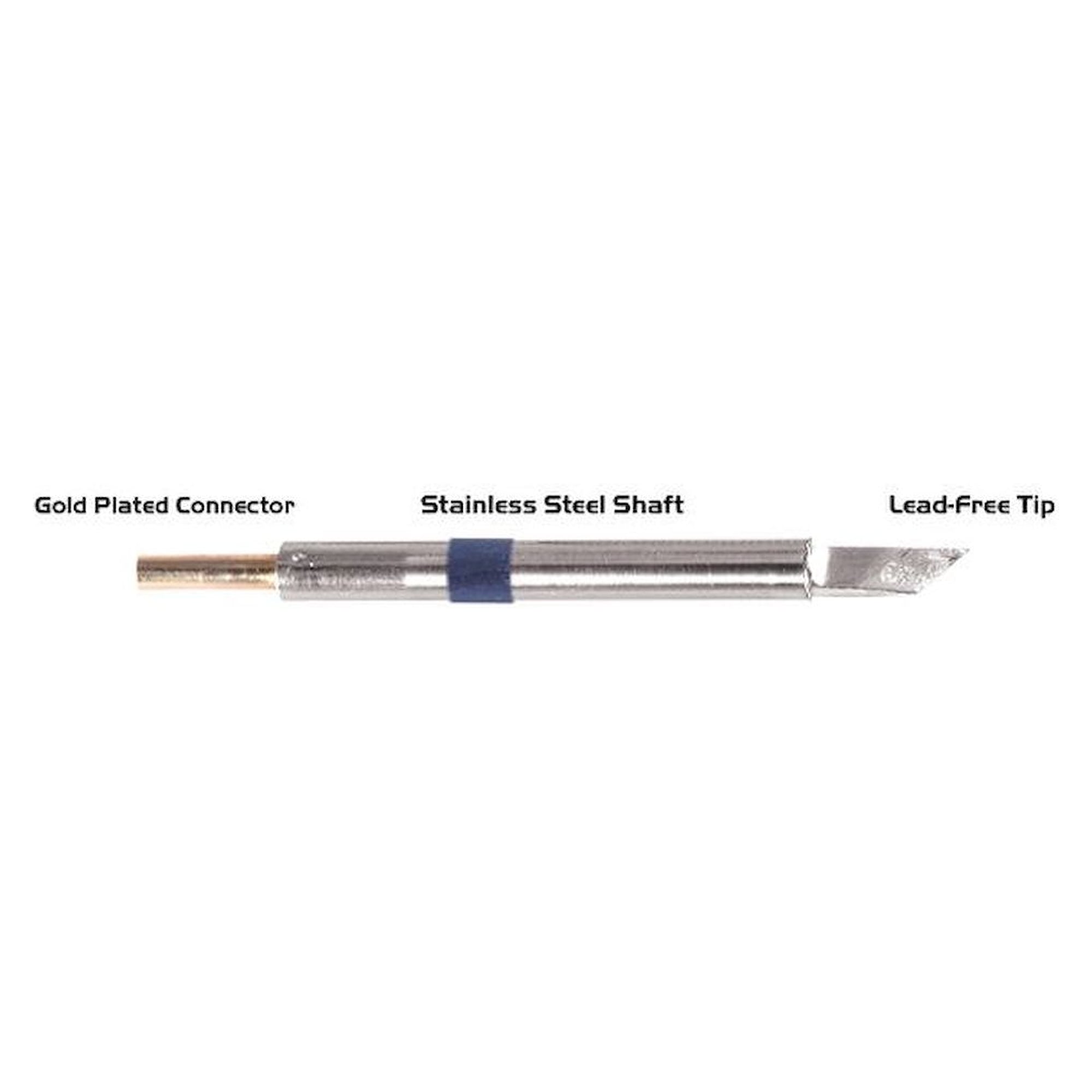 Thermaltronics K60Ds061. Soldering tip knife shape 4.50mm (0.177"), enlarged tin range 6.1mm (0.24")