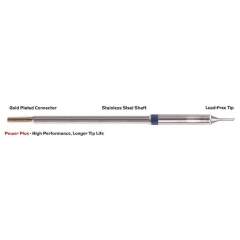 Thermaltronics M6BVF010H. Soldering tip bevelled 60° 1,00mm (0,04"), only bevelled surface tinned, Power Plus