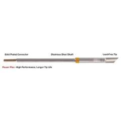 Thermaltronics M7BVF060H. Soldering tip beveled 45° 6.00mm (0.24"), only beveled surface tinned, Power Plus