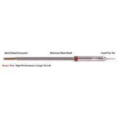Thermaltronics M8BVF010H. Soldering tip bevelled 60° 1,00mm (0,04"), only bevelled surface tinned, Power Plus