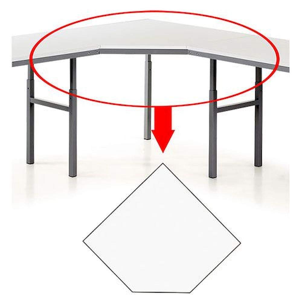 Treston TP707KK. TP-Ecktisch, Gestell RAL 7035 grau, BxT 1100 x 1100 mm, Belastbarkeit max. 150 kg