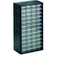 Treston 551-3. Kleinteilmagazin mit 48 Einzelschubladen L-01, transparent, 310x180x550 mm