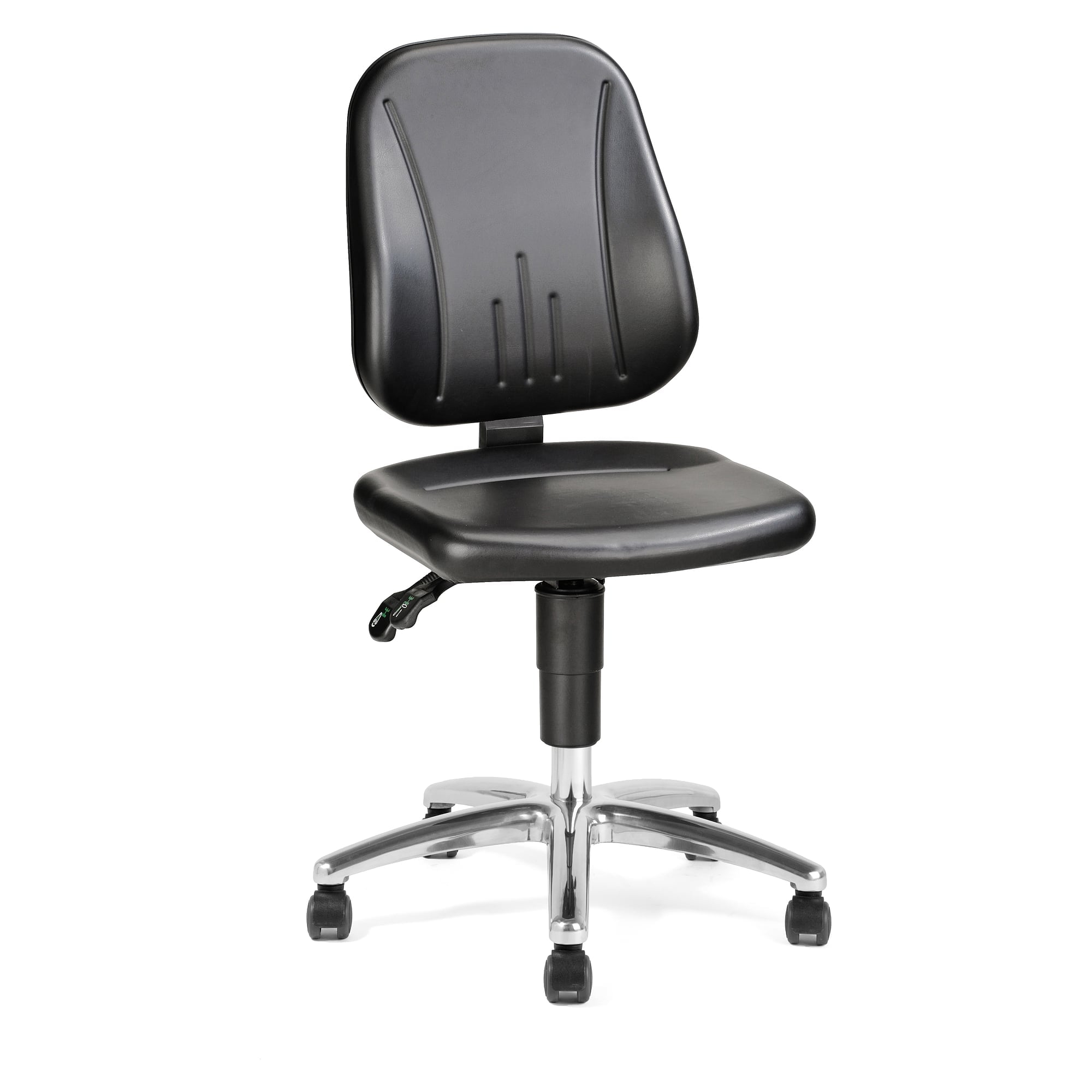 Ergo 30 ESD work chair, black artificial leather, seat height 440-620 mm, with safety castors - Treston C30AL-ESD