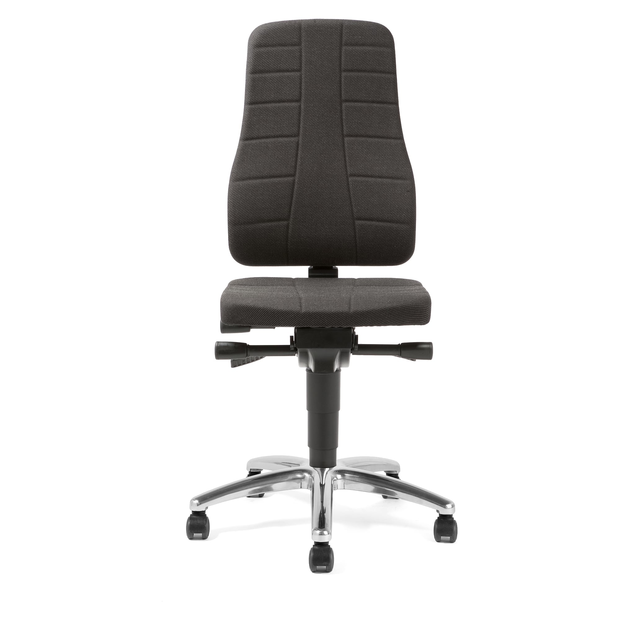 Chaise de travail ESD Plus 40 synchrone, tissu noir, hauteur d'assise 450-600 mm, roulettes doubles - Treston C40BL-ESD