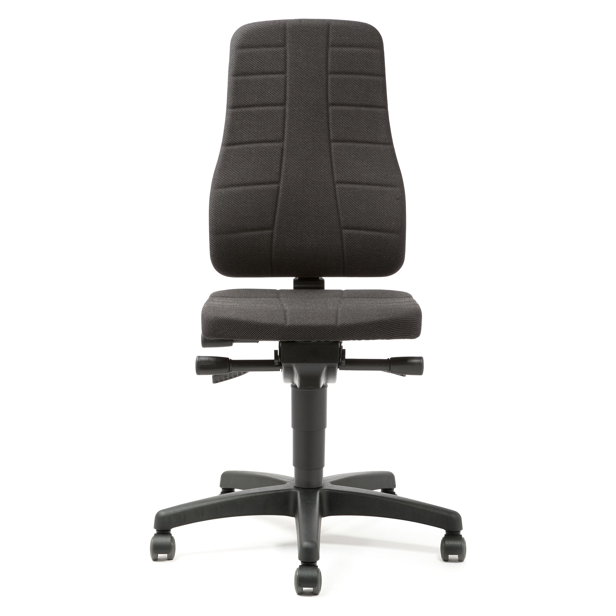 Chaise de travail Plus 40 synchrone, tissu noir, hauteur d'assise 450-600 mm, roulettes doubles - Treston C40BL