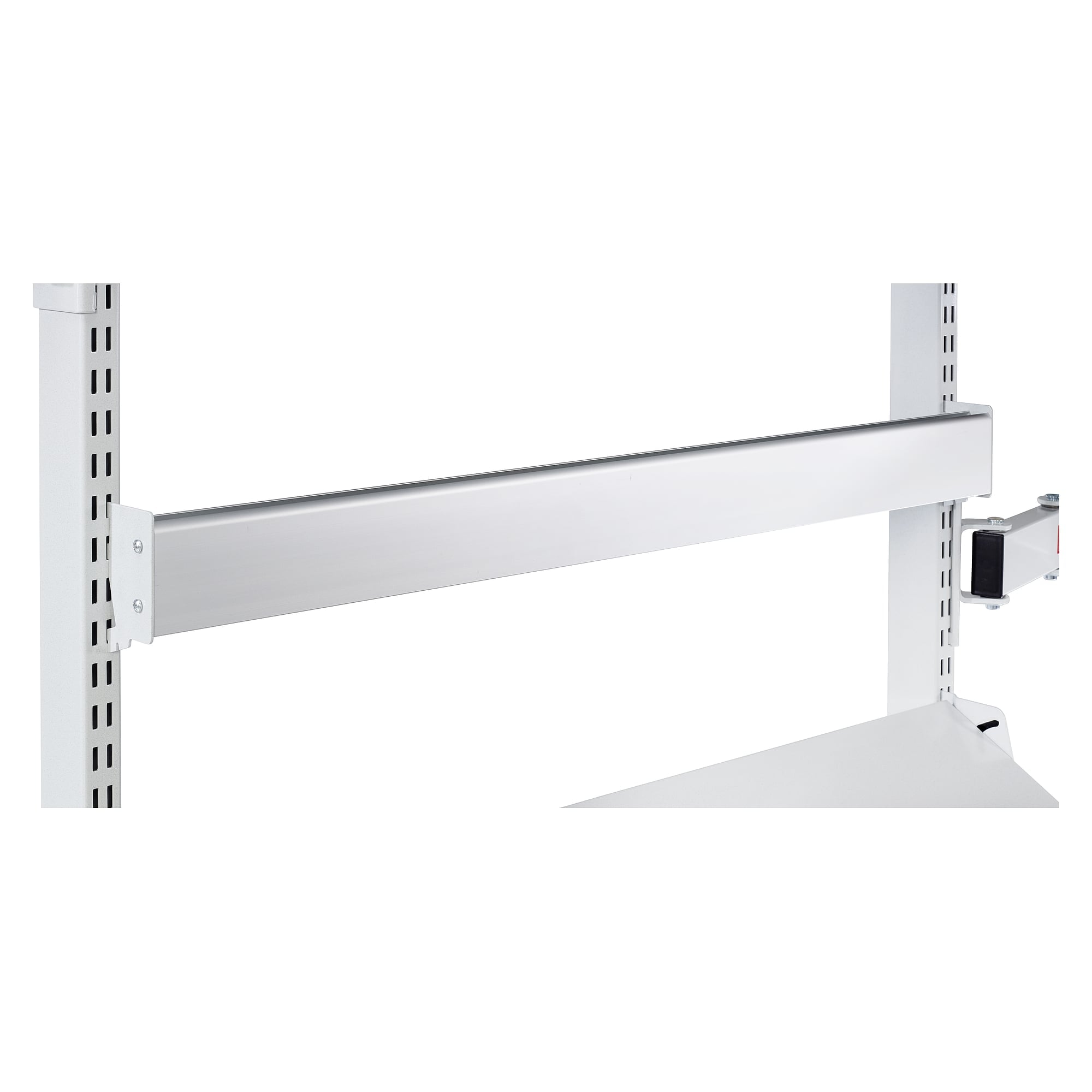 Rail à bacs aluminium BP pour tube montant M900, lxPxH 889x55x75 mm - Treston BP900C