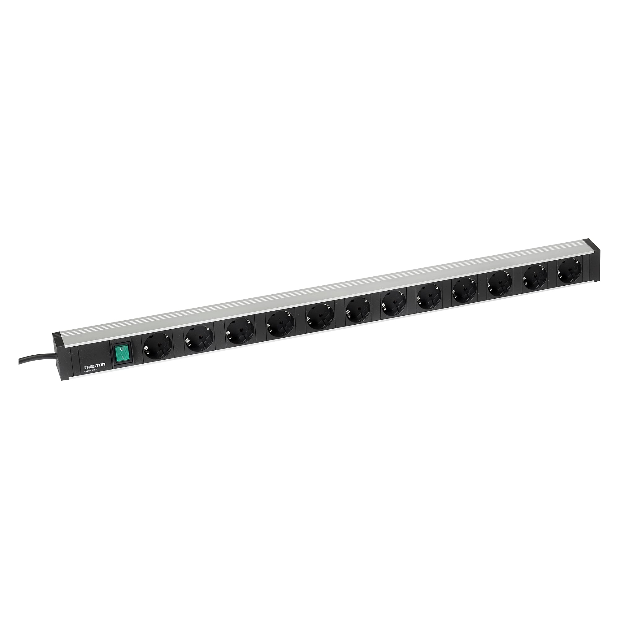 Power rail 836 mm, 12 Schuko sockets, switch, for M900 - Treston TPR9-276