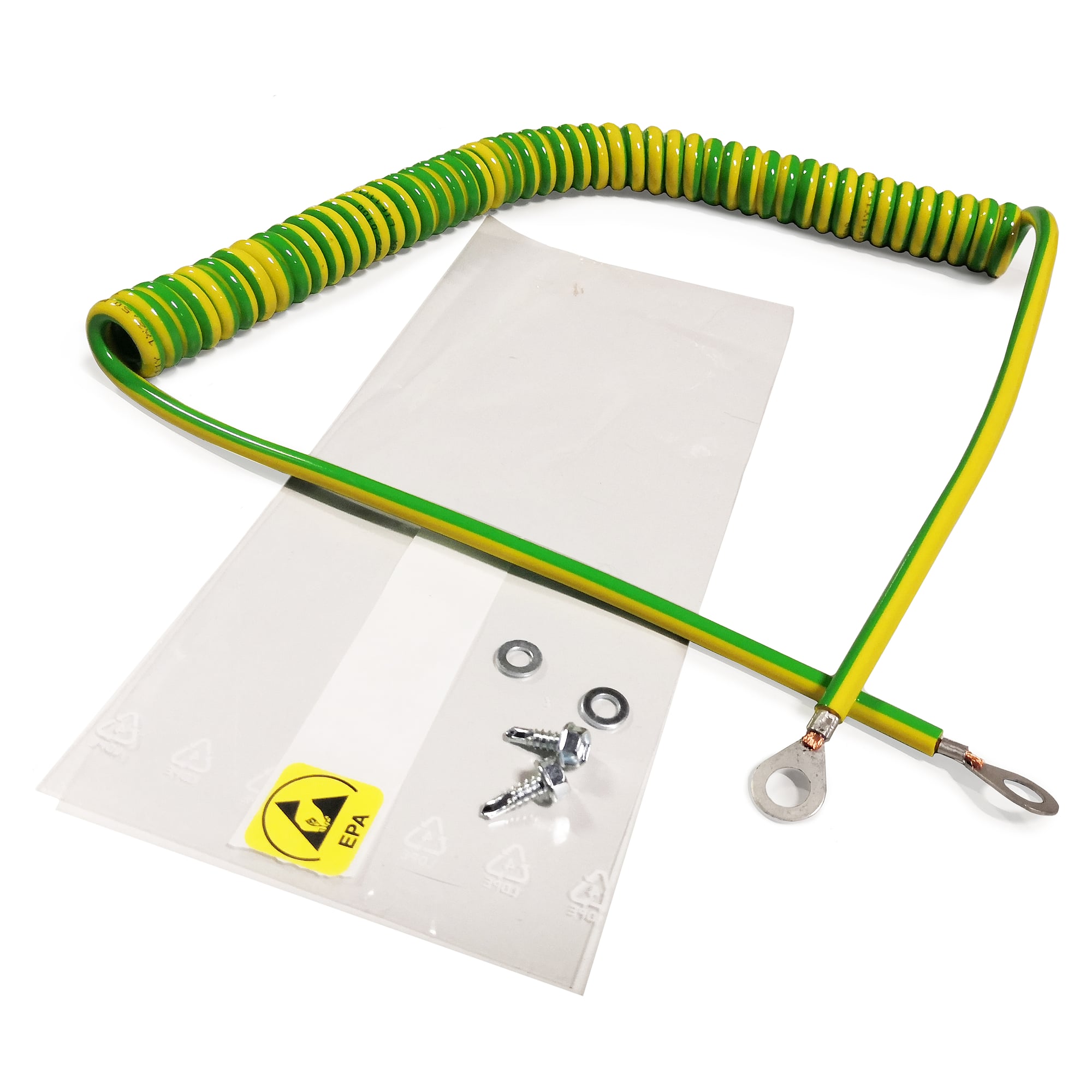 Erdungs-Set für Quick Edge Arbeitstisch, ESD, mit Kabel und EPA-Aufkleber - Treston TQE-ESD