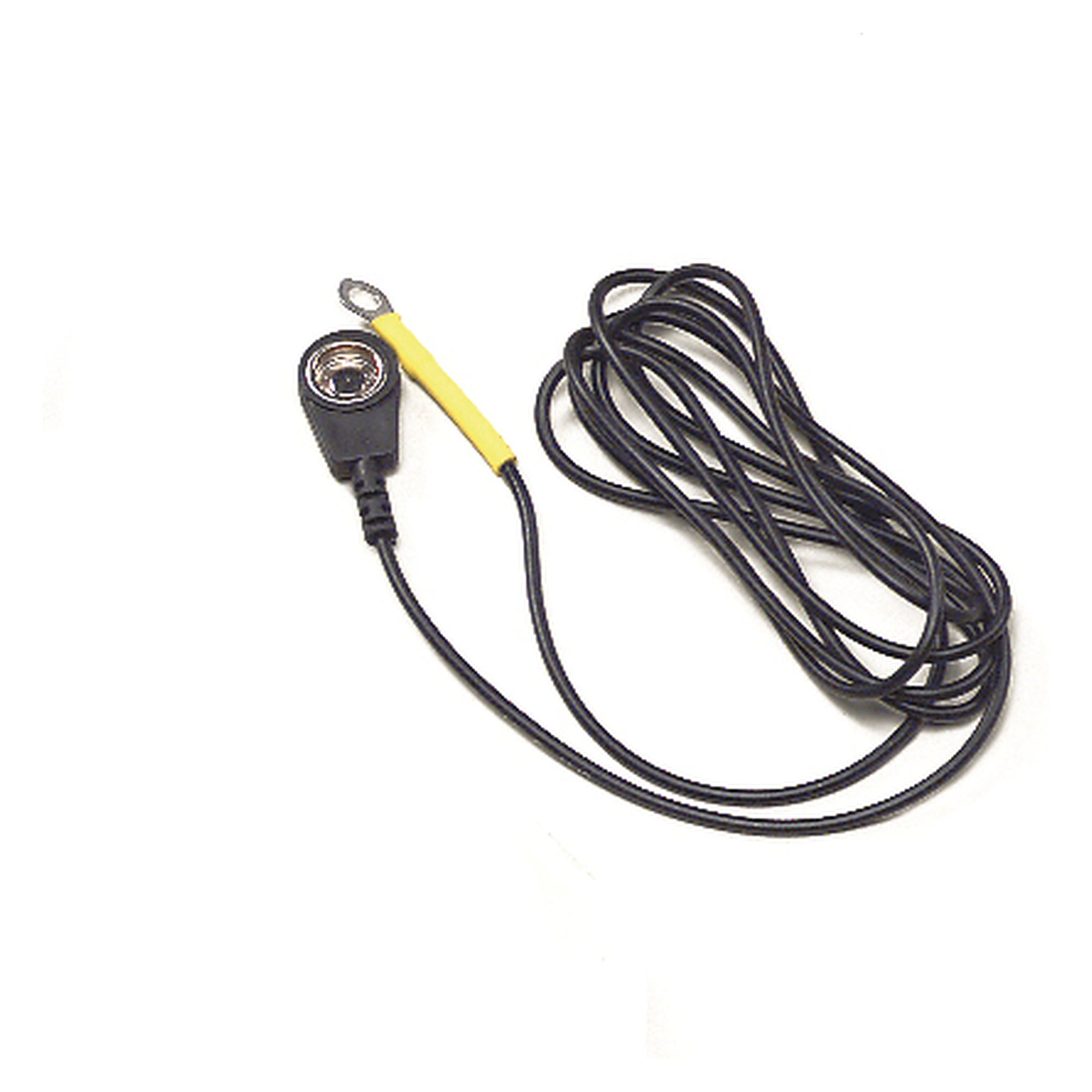 Erdungskabel schwarz, 1,5 m, 1 MOhm Widerstand, 10 mm Druckknopf - Treston 860520-00