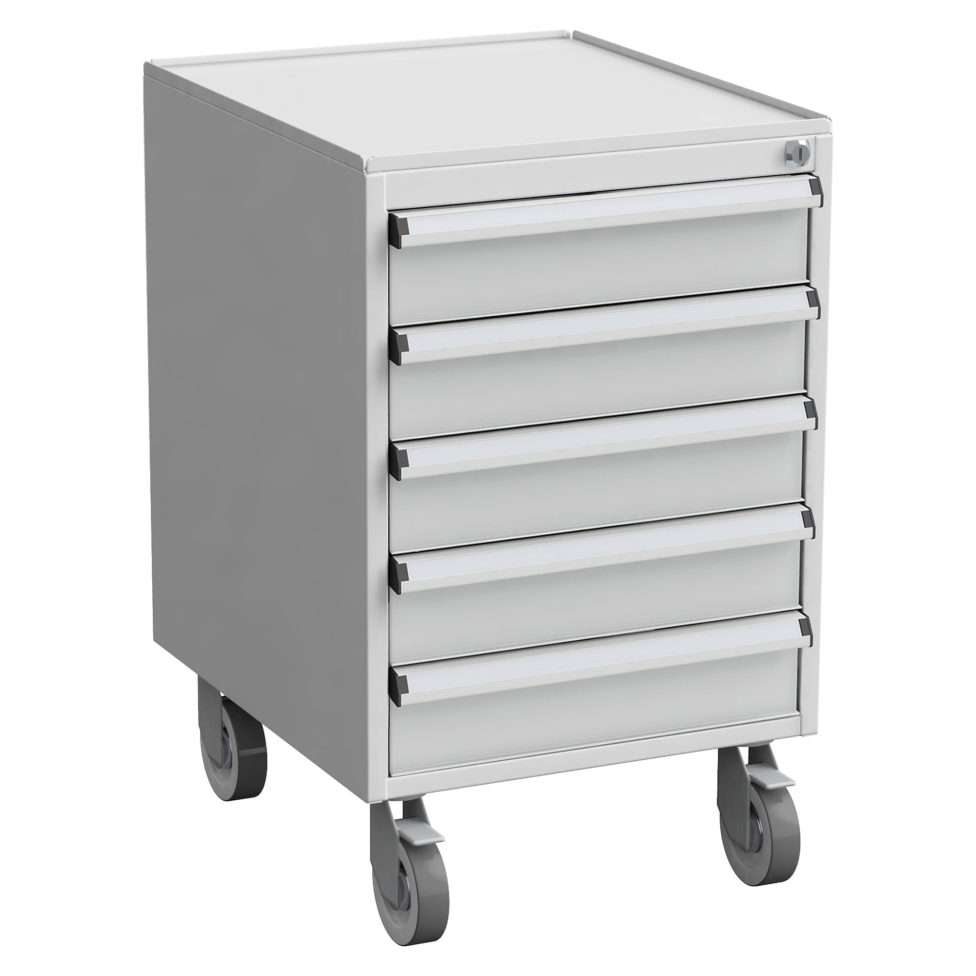ESD drawer unit 45/56-1 with castors, 5 drawers, RAL 7035 grey - Treston 60649301