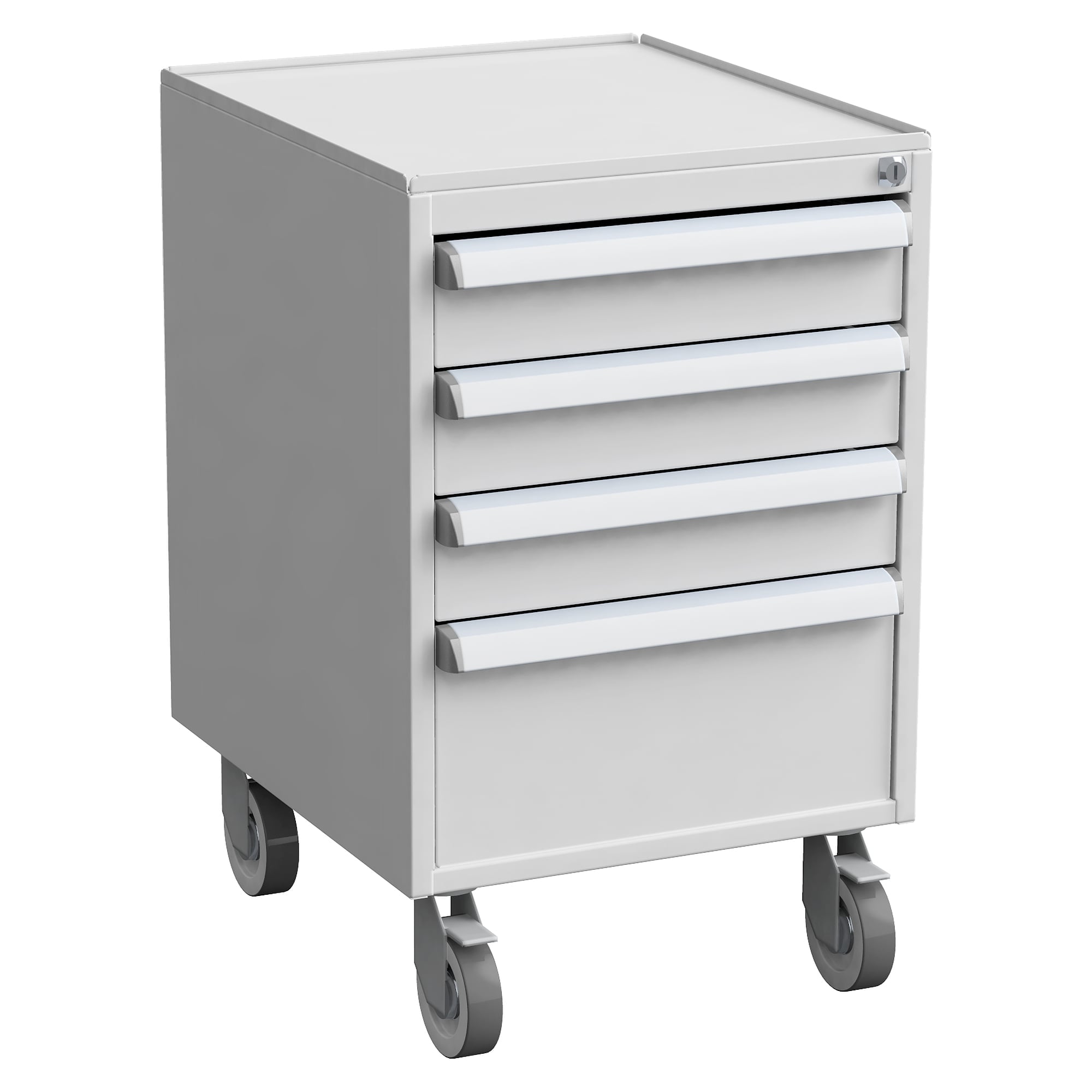 ESD drawer unit 45/56-3 with castors and top cover, 450x520x700 mm, grey - Treston 60649303