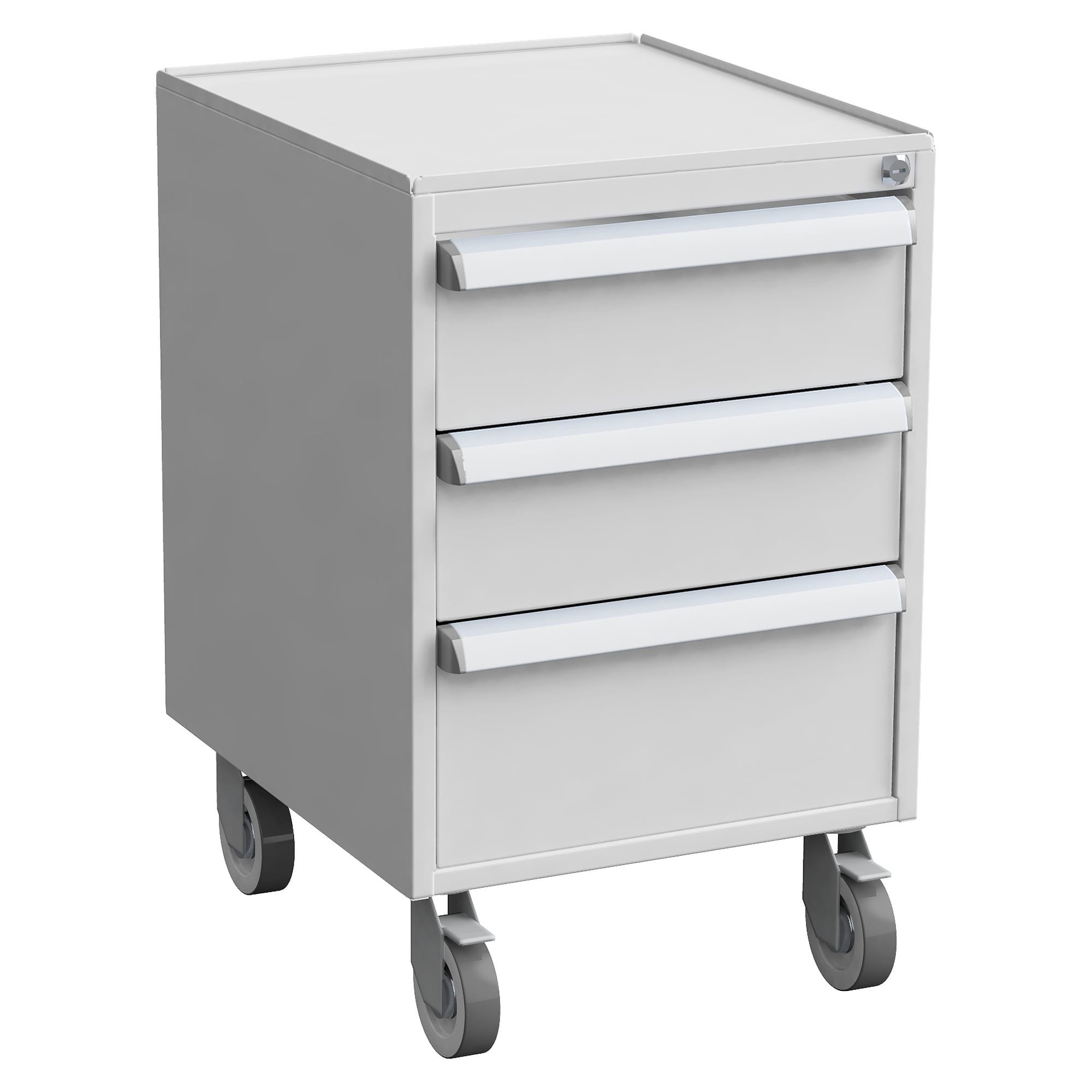 ESD-Schubladenblock 45/56-7 mit Rollen, 3 Schubladen, RAL 7035 grau - Treston 60649307