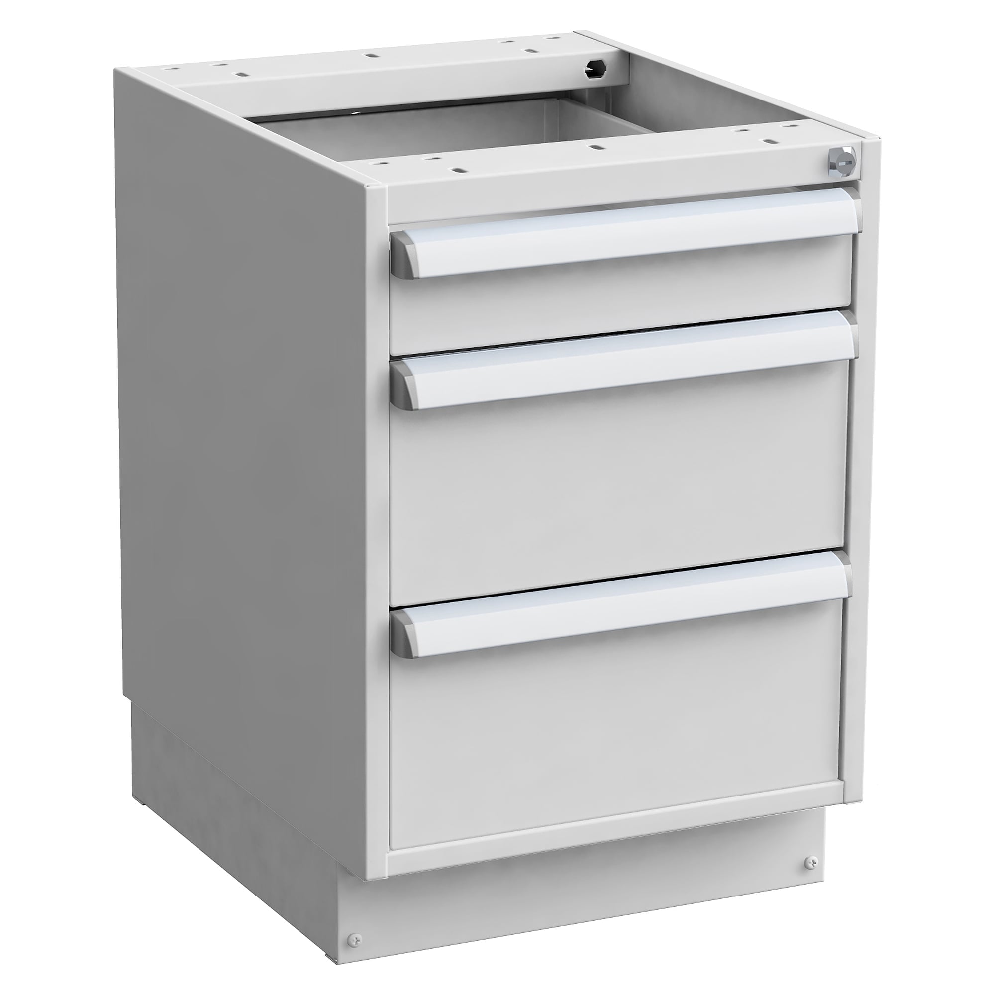 ESD drawer unit 45/56-4 with plinth, 3 drawers, RAL 7035 grey - Treston 60649204