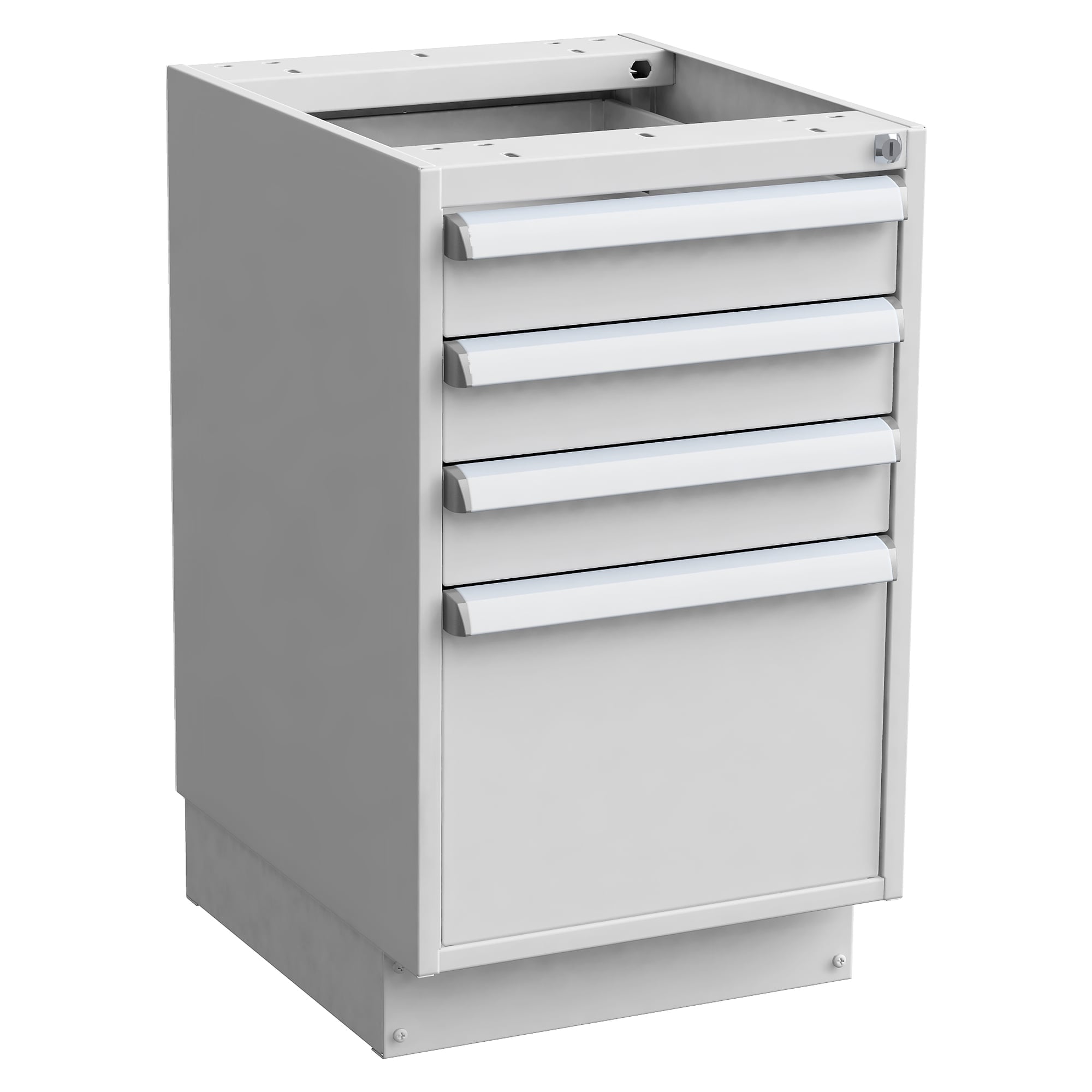 ESD-Schubladenblock 45/66-12 mit Sockel, 4 Schubladen (3x100, 1x300 mm) - Treston 60749212