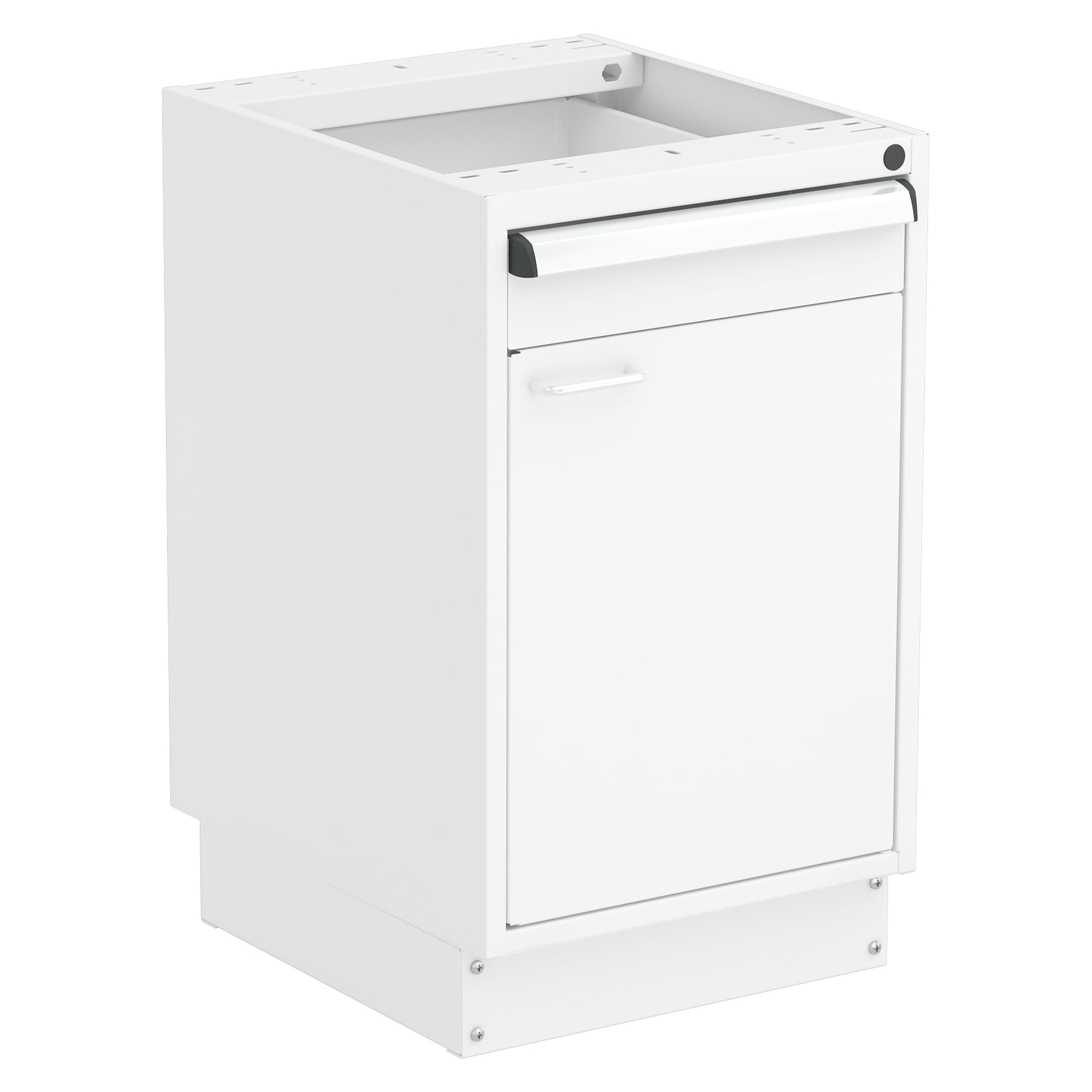 Armoire à tiroir ESD 45/66 avec porte à droite et socle, 1x100 mm, gris - Treston 60749208