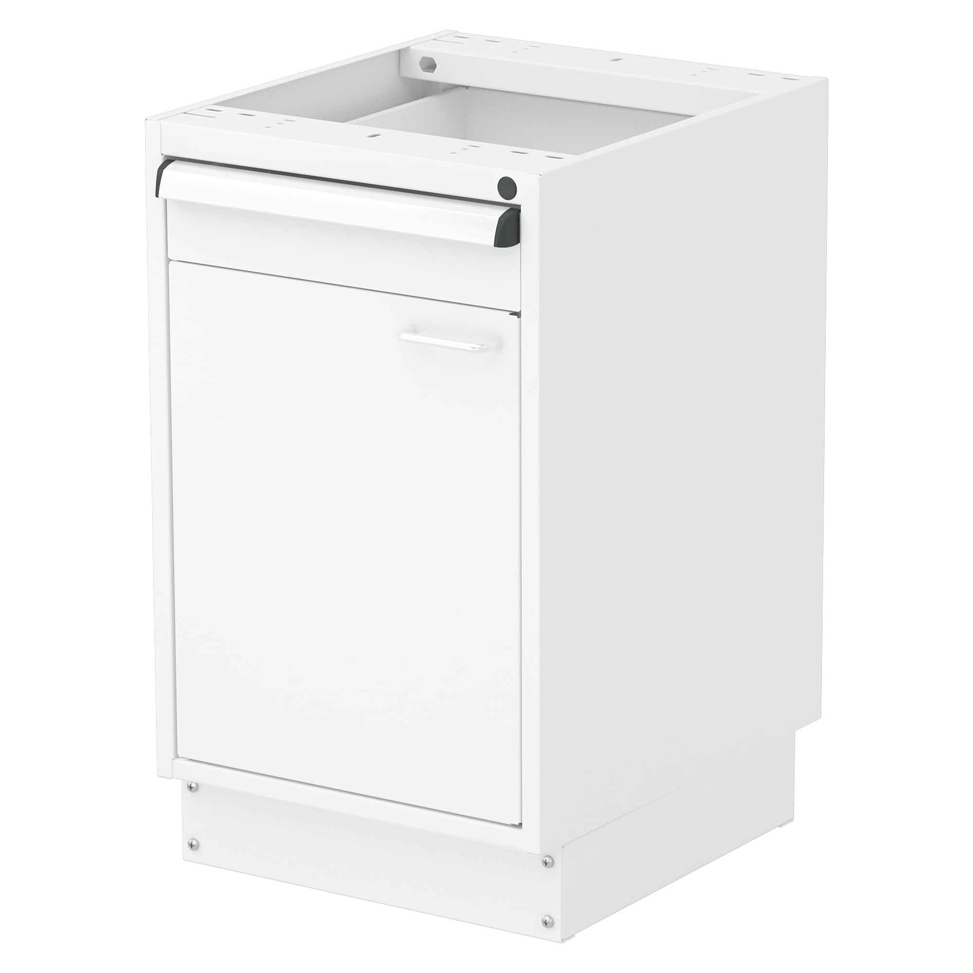 ESD drawer cabinet 45/66 with left-hand door and plinth, 1x100 mm, grey - Treston 60749209