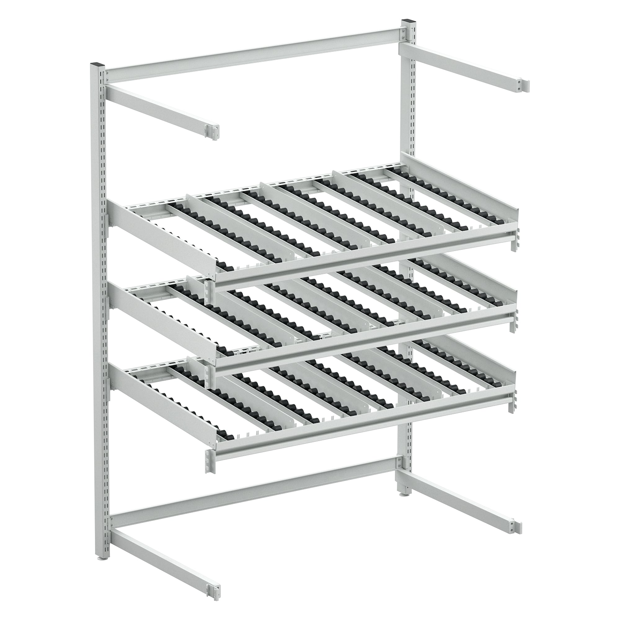 FiFo flow rack M1350 ESD, rear extension, 1385x805x1860 mm - Treston TFR1350RE-49