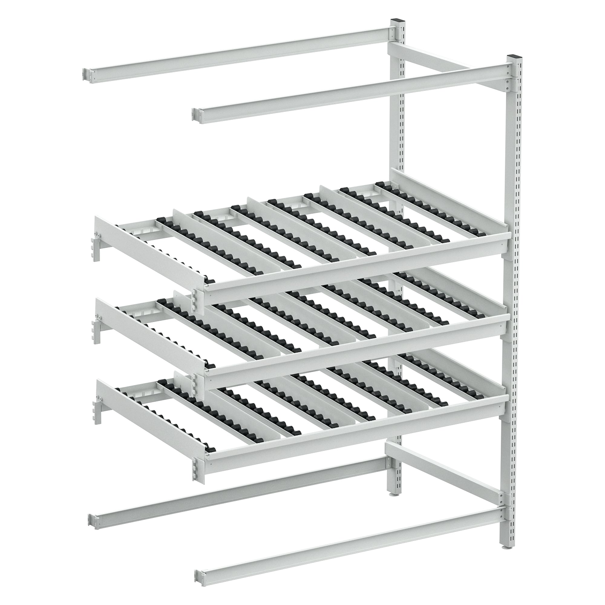 FiFo-Durchlaufregal M1350 ESD, seitliche Verlängerung, 1385x805x1860 mm - Treston TFR1350SE-49