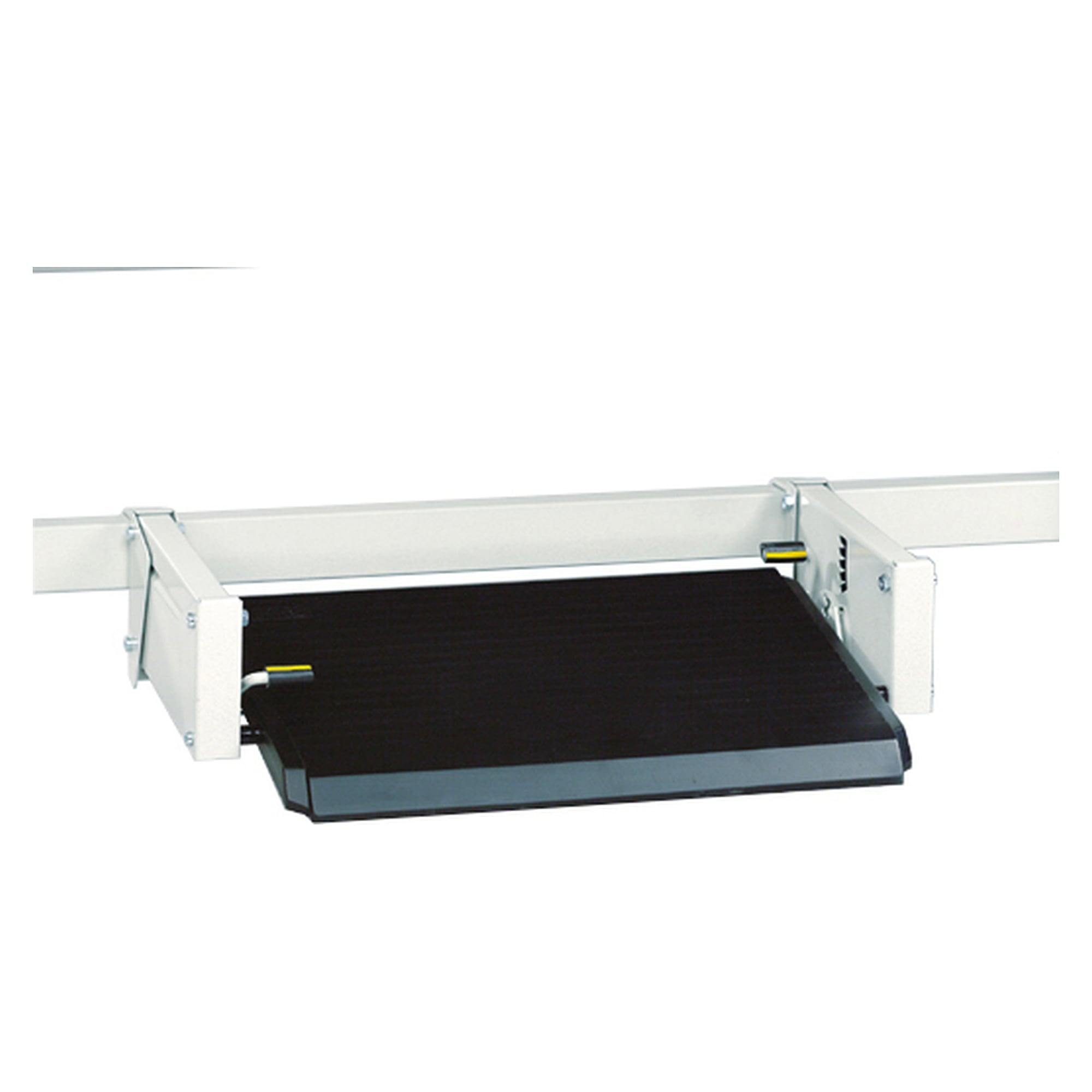 ESD footrest for crossbar mounting, with gas spring, height 90-260 mm, tilt 5-30°, WxD 550x350 mm - Treston 860196-49
