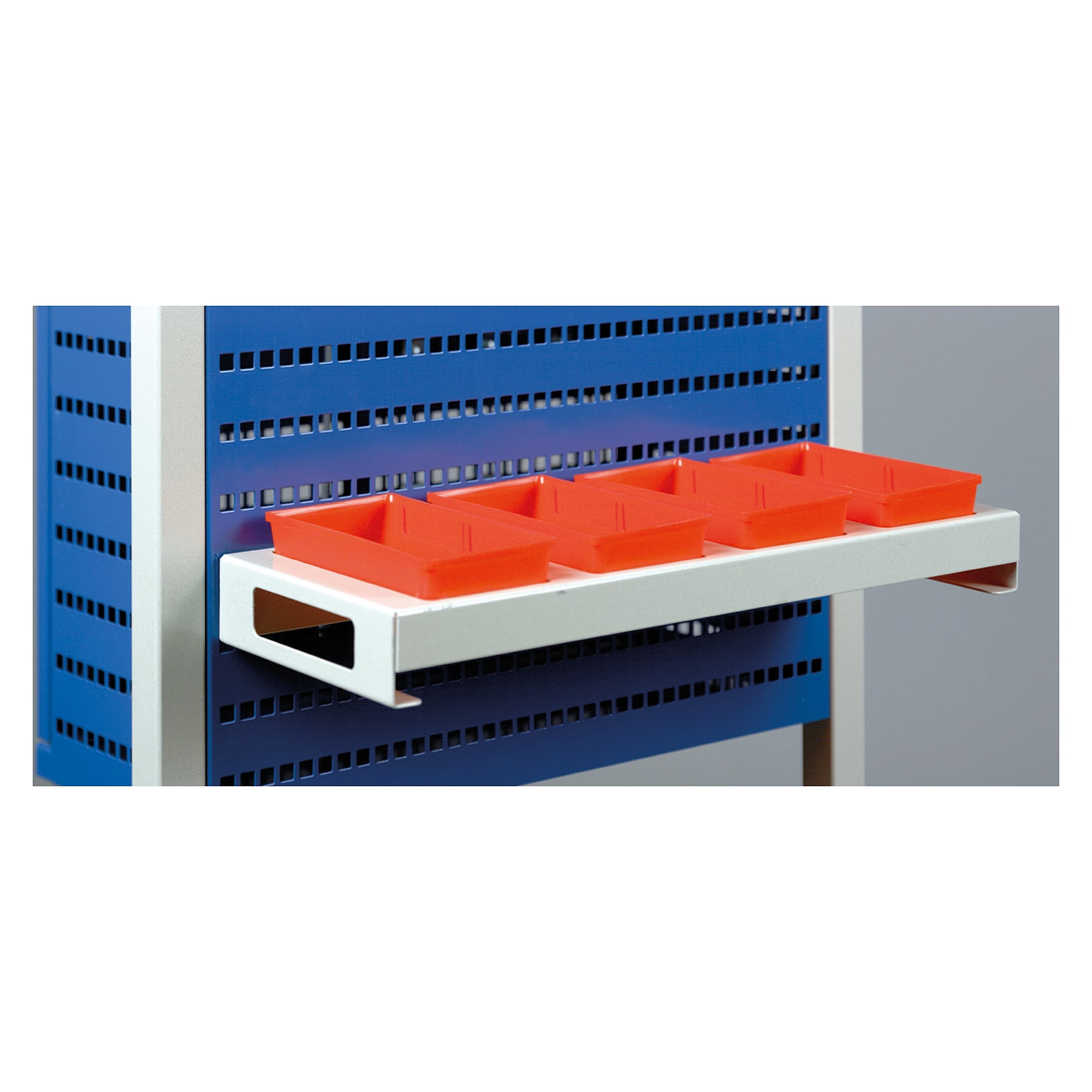 ESD-Halter für 4 Greifschalen, für Lochplatten, 456 x 165 x 48 mm, Tragkraft 5 kg - Treston 854042-49