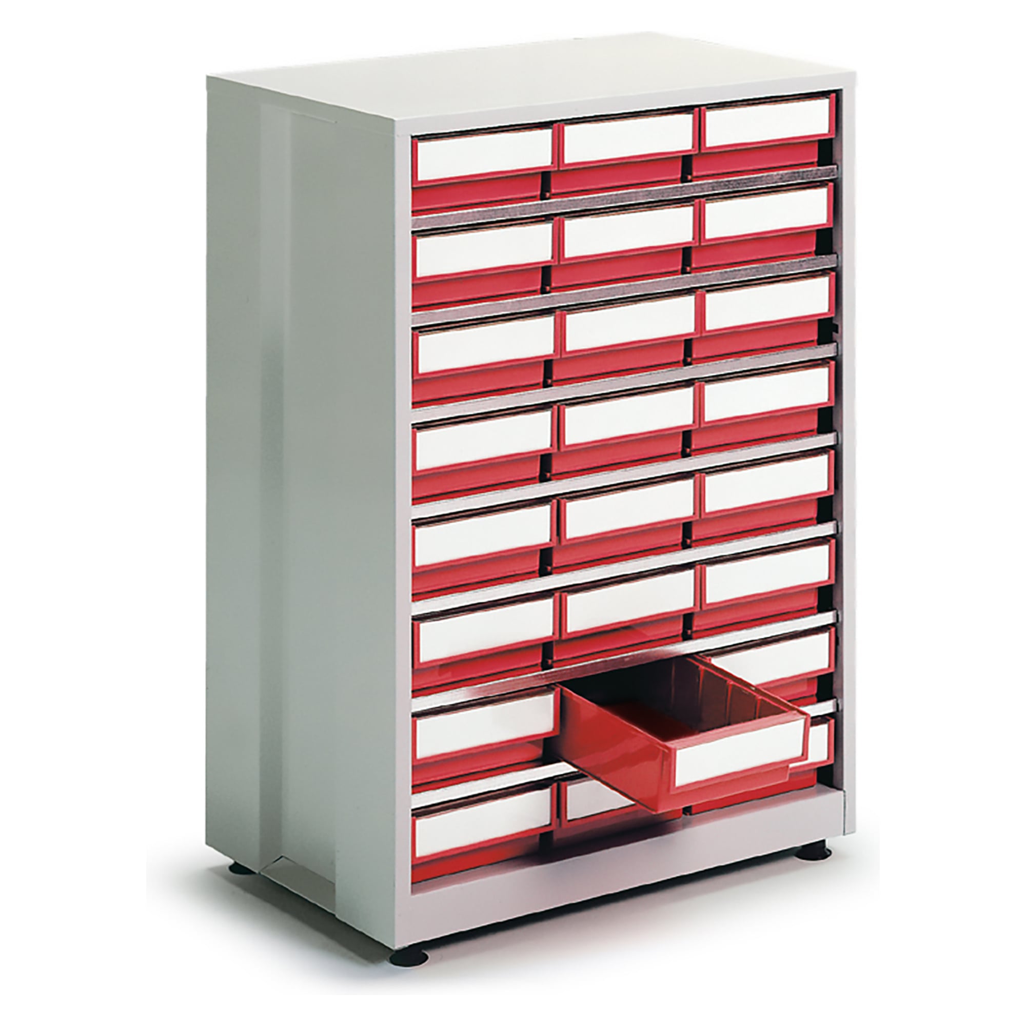 Armoire à tiroirs grande capacité 605x410x870 mm, 24 bacs, rouge - Treston 2440-5