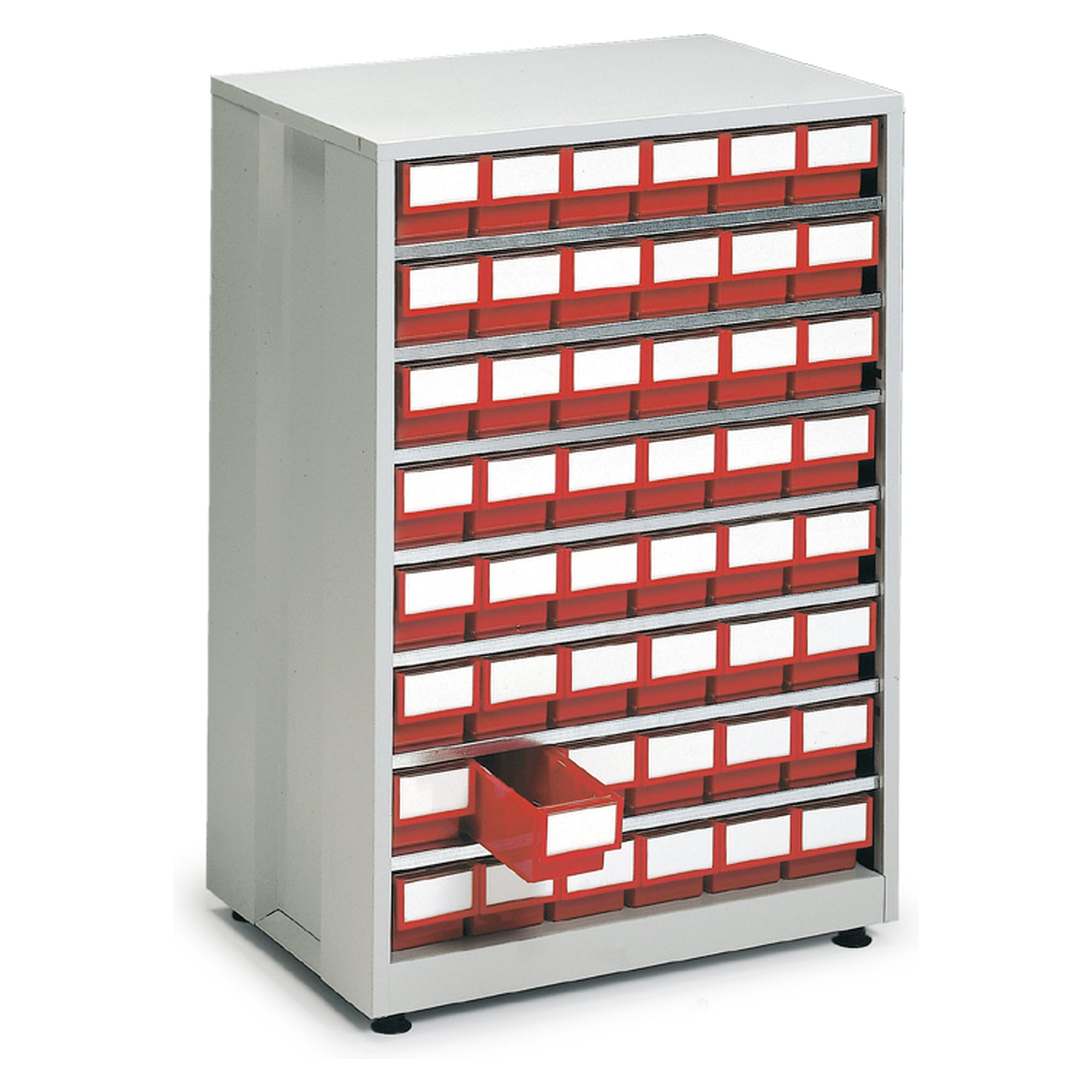Grand casier à tiroirs 605x410x870 mm, 48 tiroirs 4010-5 rouges - Treston 4840-5