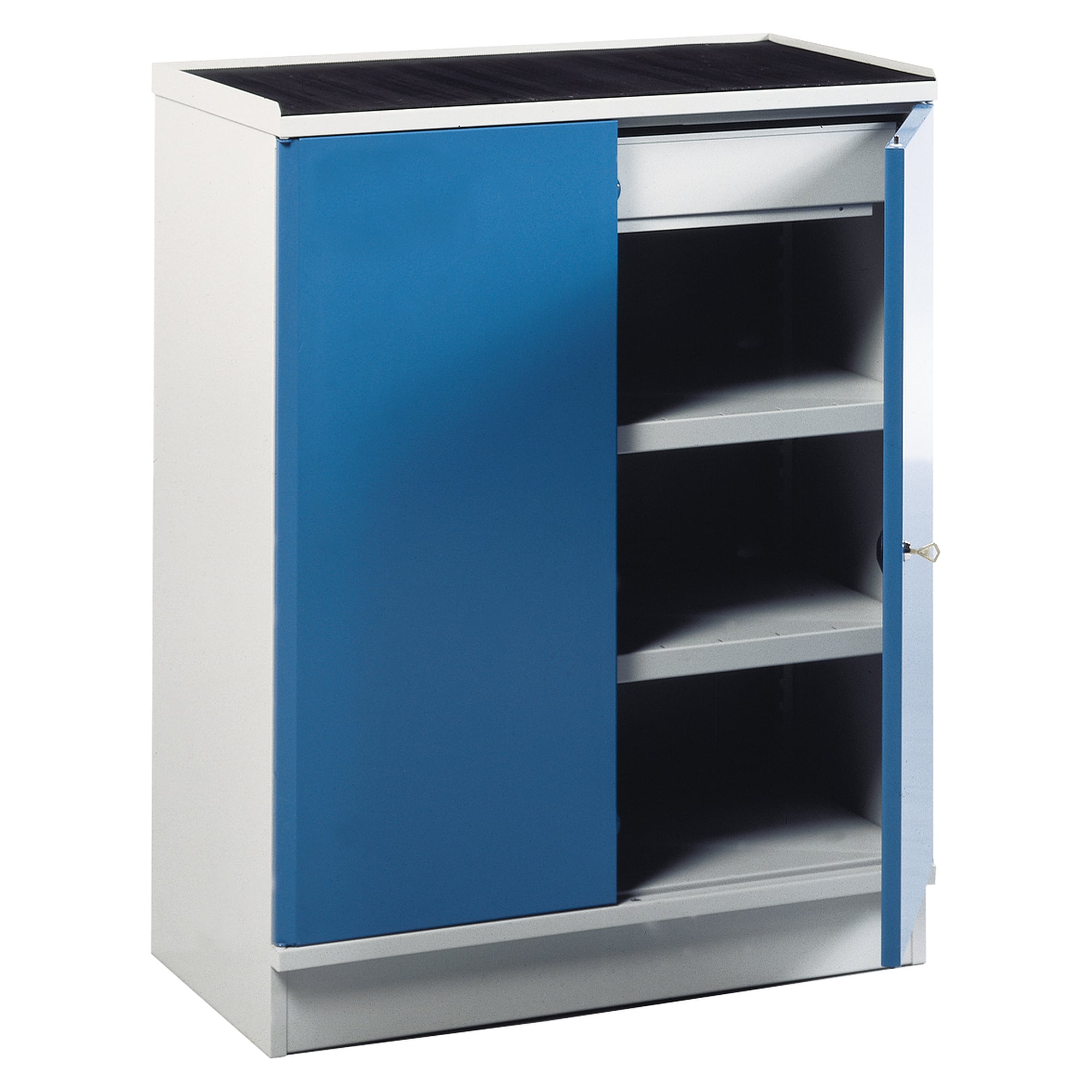 Industrial cabinet combination 80/100-2 with drawer, 800 x 425 x 1000 mm, blue doors - Treston C30507002