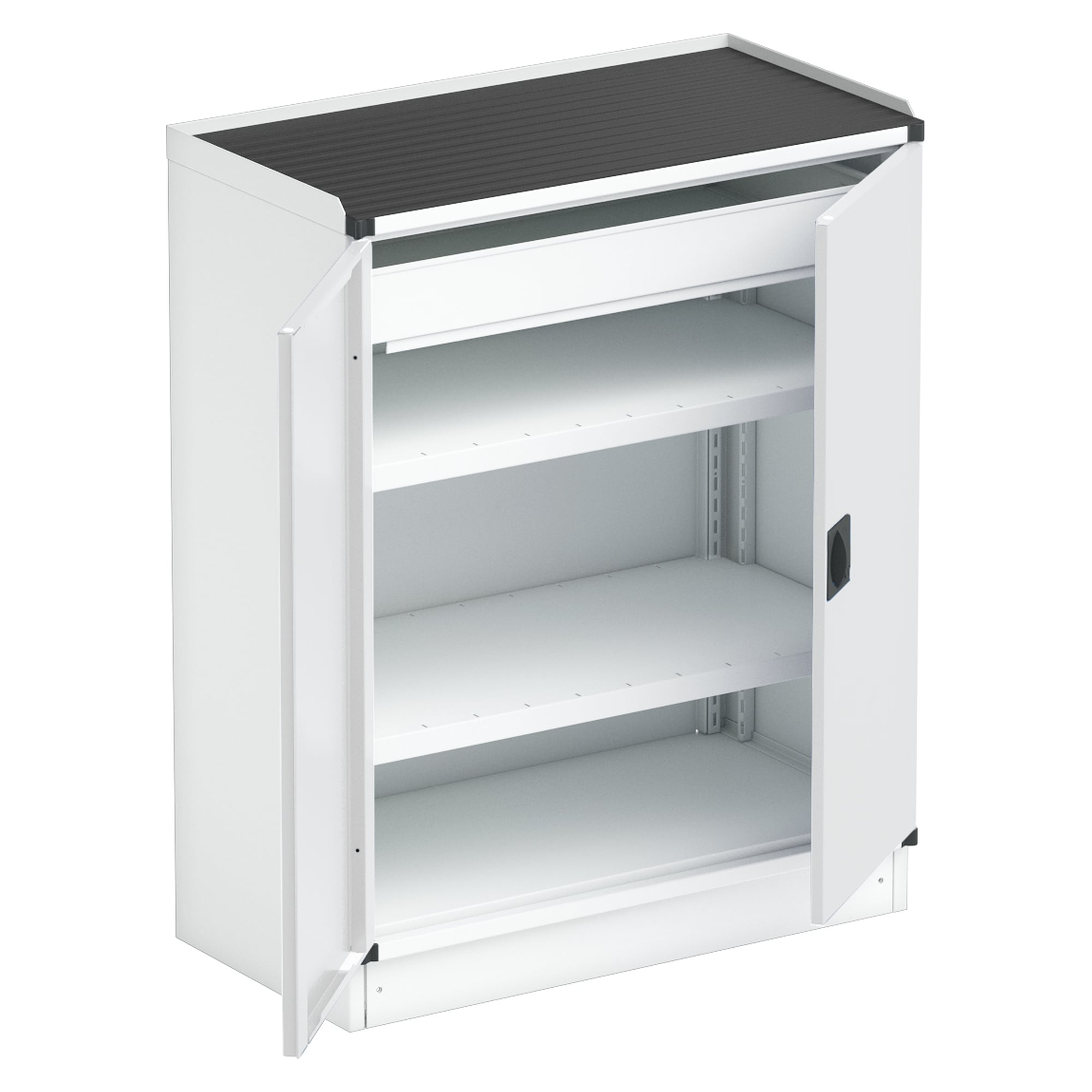 Industrial cabinet 80/100-2T ESD, 800x425x1000 mm, 2 shelves, 1 drawer, grey doors with lock - Treston C30549002T