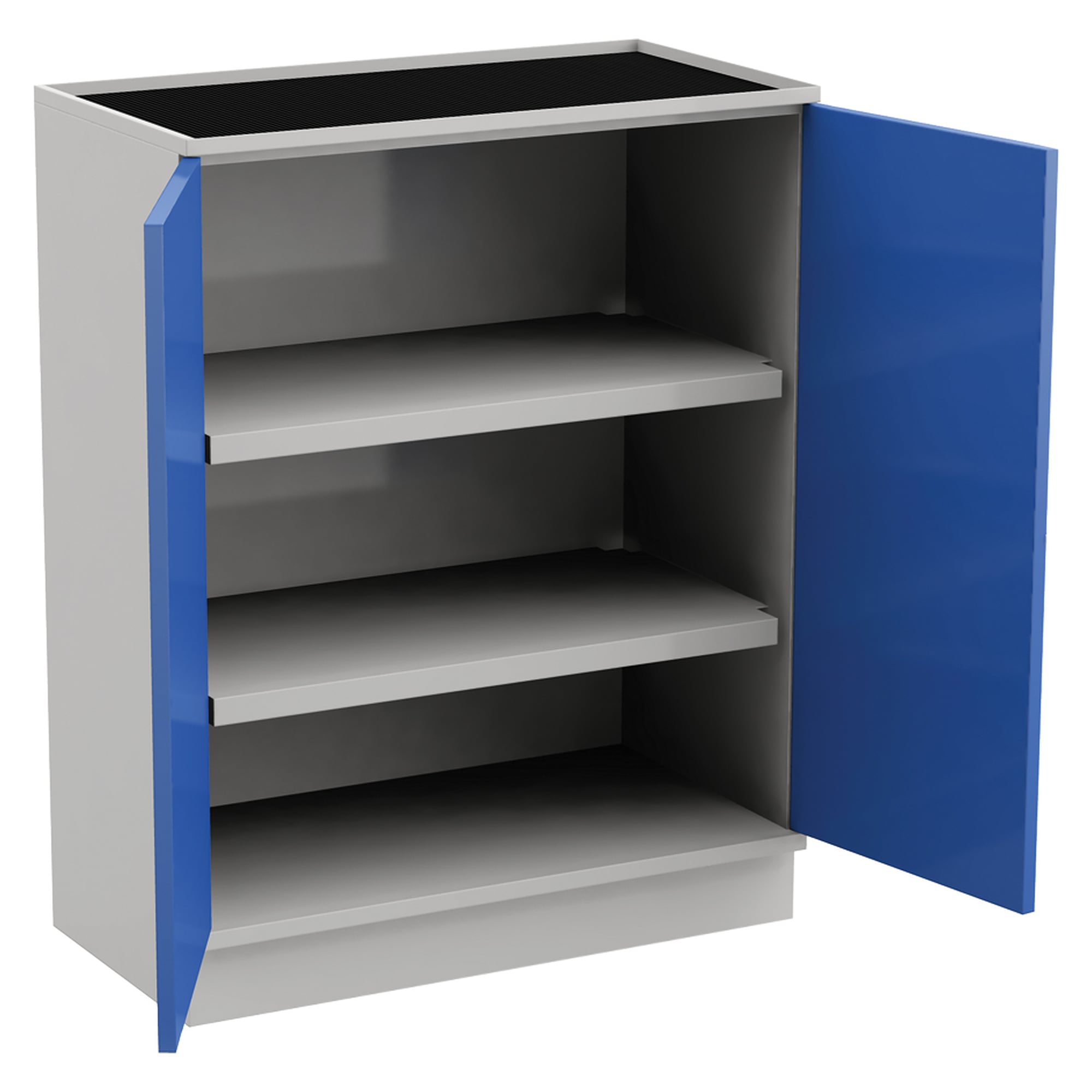 Industrial cabinet 80/100 grey, blue doors, 2 shelves, 800x425x1000 mm - Treston C30507001T
