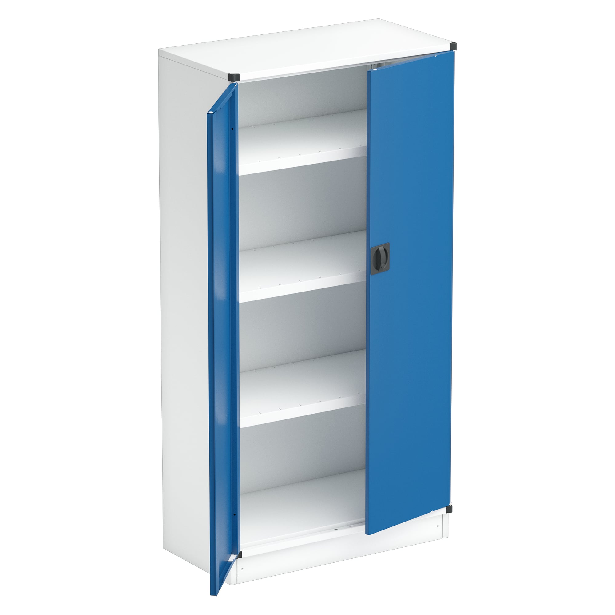 Industrial cabinet 80/160 grey, blue doors, 3 shelves, 800x425x1600 mm - Treston C30707001T
