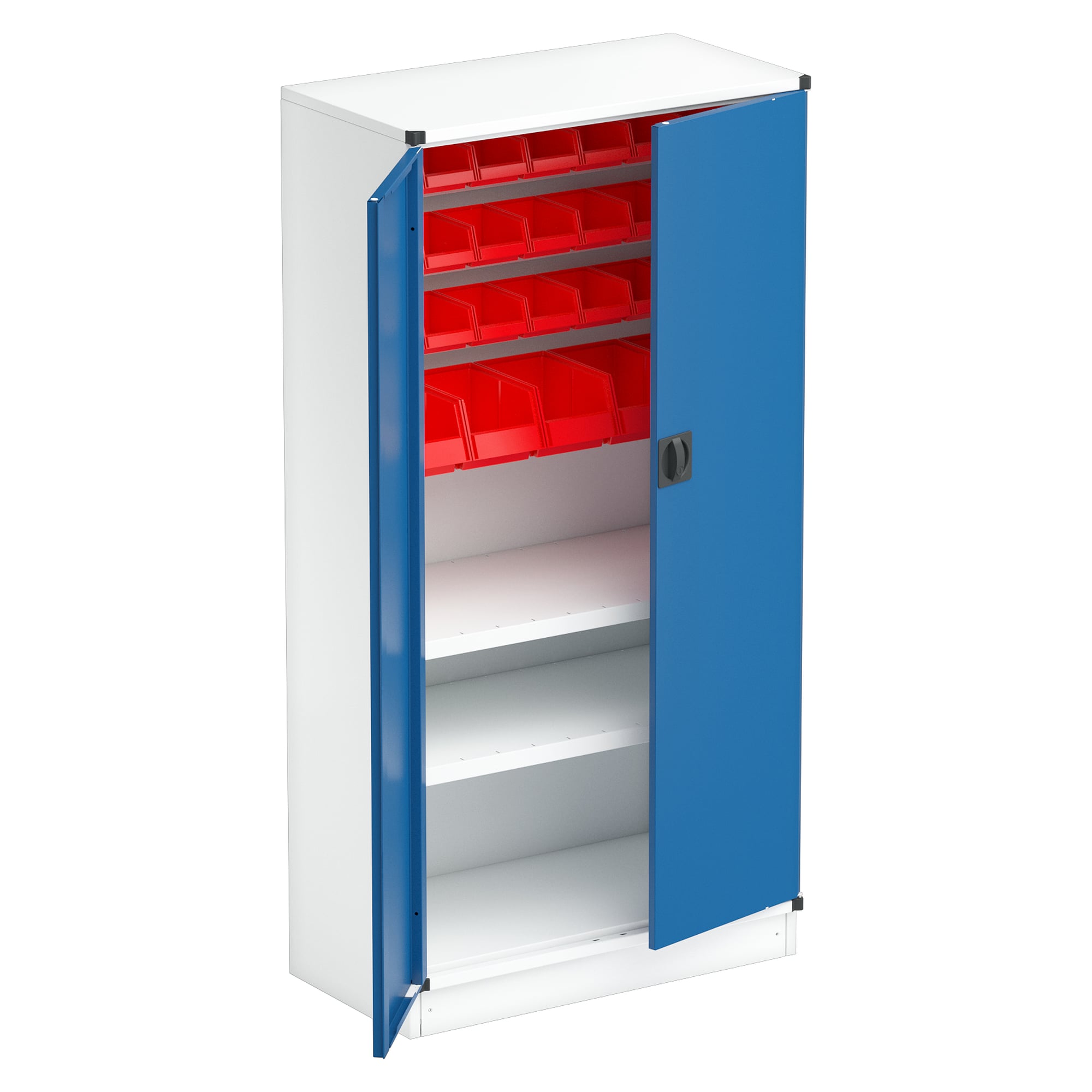 Industrial cabinet 80/160 grey, blue doors, with turn handle - Treston C30707102T